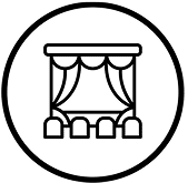 An icon of a theatre stage
